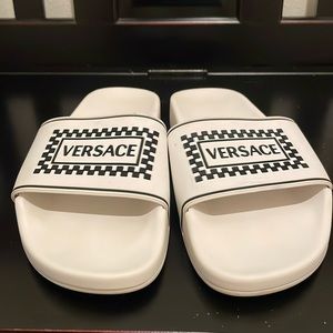 Versace Gold Medusa Black and White Pool Slides